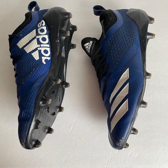 Adidas Adizero Football Cleats Size 9 Blue and White - Picture 8 of 12
